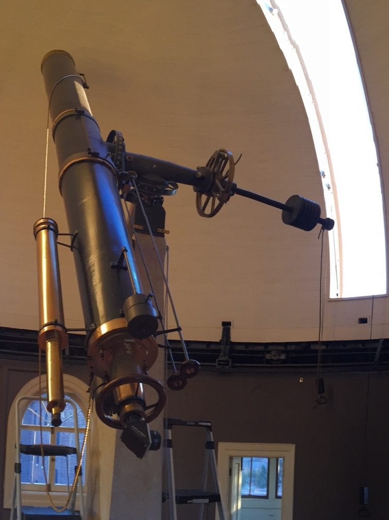 Fitz 12" refractor endview and open dome slit